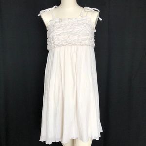 Bohme White Dress Ruffle Bodice M473